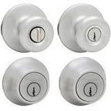 Kwikset 695T26DCP6ALRCSK6 Knob Lockset, 3 Grade, Keyed Key, Satin Chrome, 2-3/8 x 2-3/4 in Backset, K6 Keyway