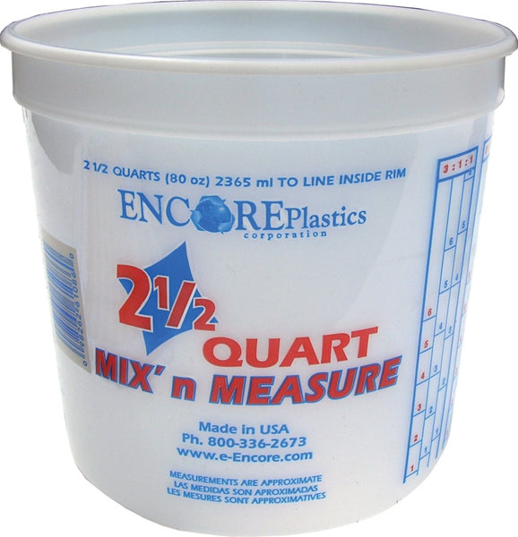 ENCORE Plastics 300344 Paint Container, 2.5 qt Capacity, Plastic