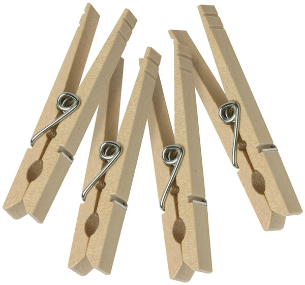 Honey-Can-Do DRY-01375 Classic Clothespin, 0.394 in W, 3.3 in L, Birchwood, Natural