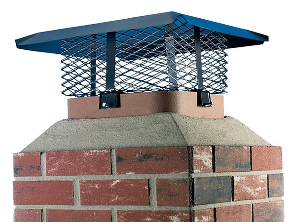 SHELTER SCADJ-S Adjustable Chimney Cap, Steel, Black, Powder-Coated, Fits Duct Size: 19-1/4 x 9-1/4 x 19-1/4 in