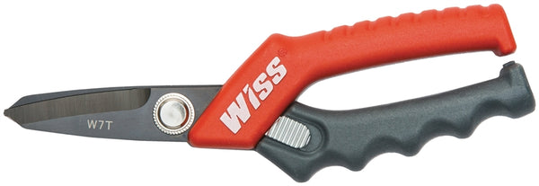 Crescent Wiss W7T Utility Scissor, 7 in OAL, 1-3/4 in L Cut, Stainless Steel Blade, Soft Touch/High Leverage Handle