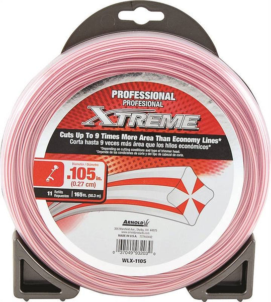 Arnold Xtreme Professional WLX-1105 Trimmer Line, 0.105 in Dia, 165 ft L, Monofilament