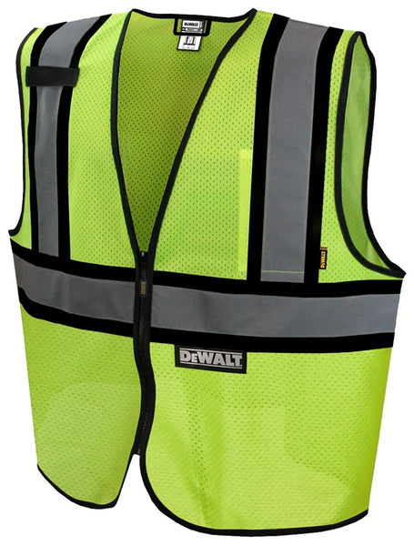 DeWALT DSV221-2X Economical Safety Vest, 2XL, Polyester, Green, Zipper Closure
