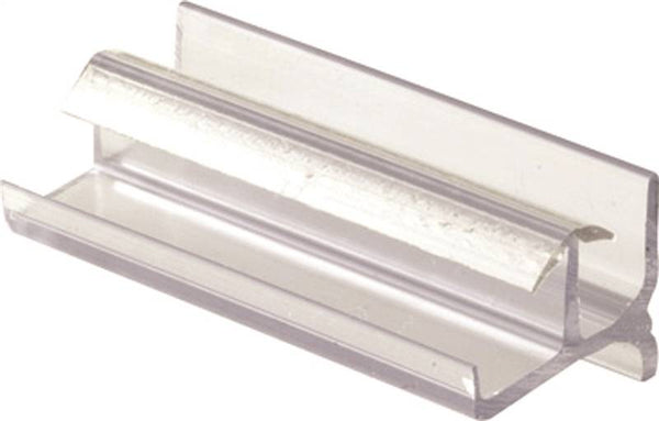 Prime-Line M 6144 Shower Door Bottom Guide, Frameless, Vinyl, Clear, For: Frameless Glass Shower Doors