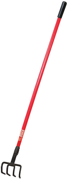 BULLY Tools 92334 Cultivating Fork, 5-1/2 in W, 54-1/2 in L, 4-5/8 in L Tine, 4 -Tine, Fiberglass Handle