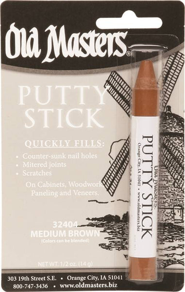 Old Masters 32404 Putty Stick, Medium Brown, 1/2 oz