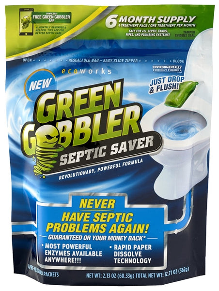 Green Gobbler GGSSEP Septic Saver Enzyme Pac, Powder, Tan, 12.77 oz