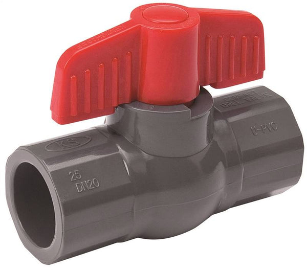 B & K 107-608 Ball Valve, 2 in Compression, 2 Ports/Ways, PVC