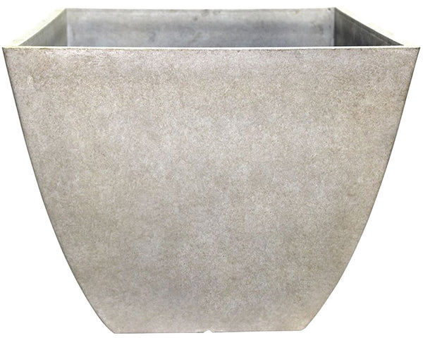 Southern Patio HDR-012184 Newland Planter, 16 in W, 16 in D, Square, Resin, Bone