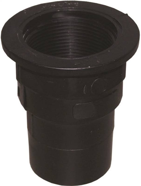 CANPLAS 103217BC Swivel Tray Plug Pipe Adapter, 1-1/2 in, Hub x FNPT, ABS, Black, SCH 40 Schedule