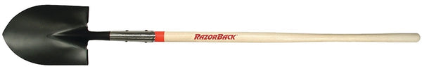 RAZOR-BACK 45520 Shovel with Dual Rivet, 8-3/4 in W Blade, Steel Blade, Hardwood Handle, Long Handle, 48 in L Handle