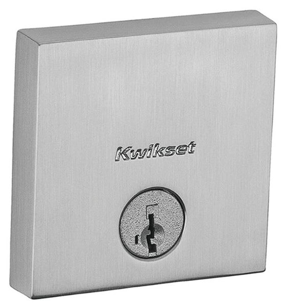 Kwikset Signature Series 258 SQT 15 SMT CP K4 V1 Deadbolt, Grade 1 Grade, K4 Key, Zinc, Satin Nickel, KW1 Keyway