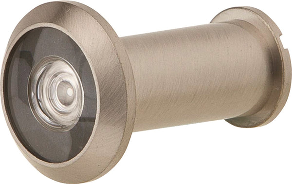 Schlage SC698P-B619 Wide Angle Viewer, 190 deg Viewing, 1-3/8 to 2-1/8 in Thick Door, Solid Brass, Satin