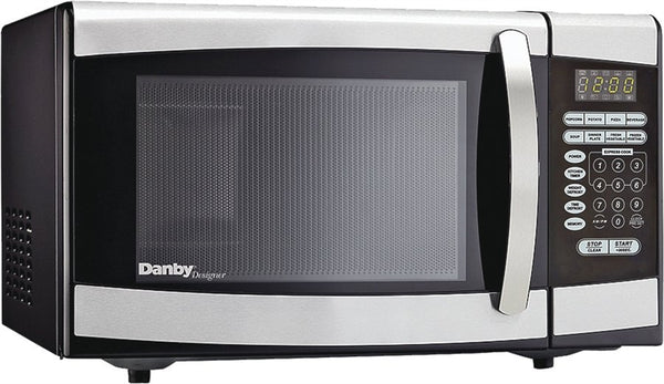 Danby DBMW0924BBS Microwave, 0.9 cu-ft Capacity, 900 W, 2 Cooking Stages, Stainless Steel, Black