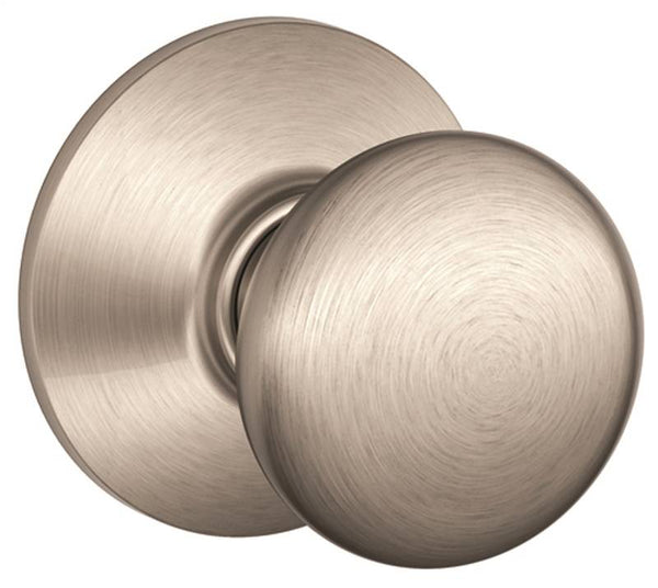 Schlage Plymouth Series F10VPLY619 Passage Door Knob, Metal, Satin Nickel