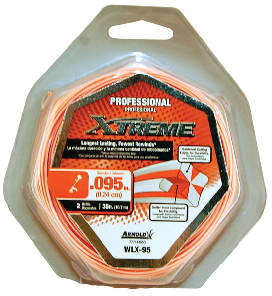 Arnold Xtreme Professional WLX-95 Trimmer Line, 0.095 in Dia, 40 ft L, Monofilament