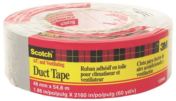 Scotch 1260-A Duct Tape, 60 yd L, 1.88 in W, Gray