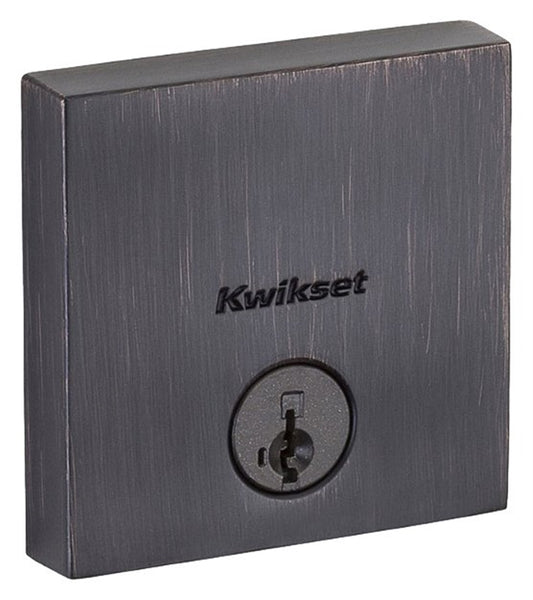 Kwikset Signature Series 258 SQT 11P SMT CP K4 V1 Deadbolt, Grade 1 Grade, K4 Key, Zinc, Venetian Bronze, KW1 Keyway