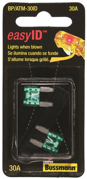 Bussmann BP/ATM-30ID Automotive Fuse, Blade Fuse, 32 VDC, 30 A, 1 kA Interrupt