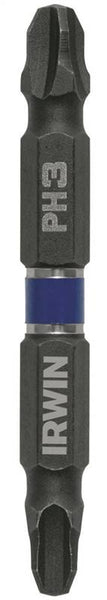 IRWIN 1870984 Power Bit, #3 Drive, Phillips Drive, 1/4 in Shank, Hex Shank, 2-3/8 in L, High-Grade Steel