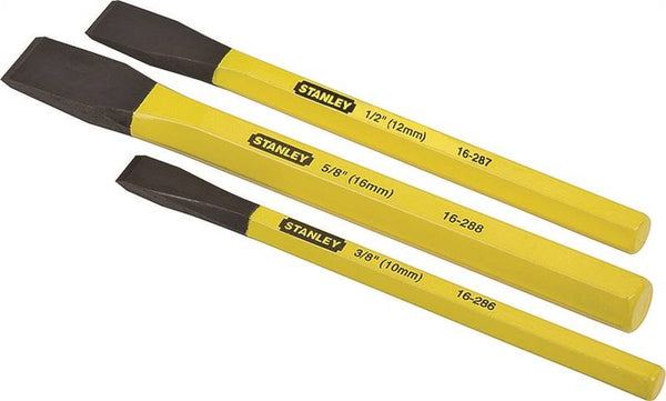 STANLEY 16-298 Cold Chisel Kit, 3-Piece, Powder-Coated, Yellow