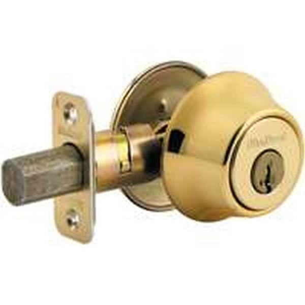 Kwikset 660 3 RCAL RCS Deadbolt, Different Key, Steel, Polished Brass, 2-3/8 to 2-3/4 in Backset, Pin, Tumbler Keyway