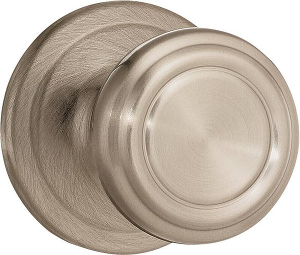 Kwikset 720CN 15 CP Door Knob, Satin Nickel, 1-3/8 to 1-3/4 in Thick Door, 2-1/4 in Strike