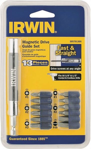 IRWIN 3057013DS Drive Set, 13-Piece, Magnetic, Alloy Steel