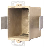 fiberglassBOX 9361-ESK Switch/Outlet Box, 1 -Gang, 2 -Outlet, 4 -Knockout, Fiberglass/Polyester, Off-White