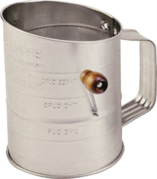 NORPRO 136 Rotary Flour Sifter, 24 oz Capacity, 6 in H, Stainless Steel