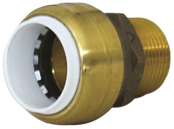 SharkBite UIP140A Pipe Connector, 1 in, Push-Fit x MNPT, Brass, SCH 40, SCH 80, SCH 180 Schedule, 200 psi Pressure