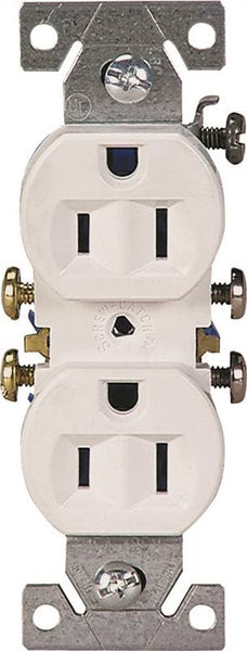 Eaton Wiring Devices 270W/10 Duplex Receptacle, 2 -Pole, 15 A, 125 V, Push-in, Side Wiring, NEMA: 5-15R, White