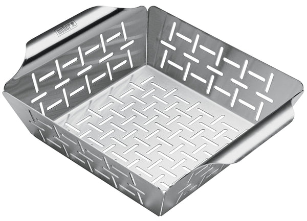 Weber 6481 Grilling Basket, Deluxe, Stainless Steel, Silver