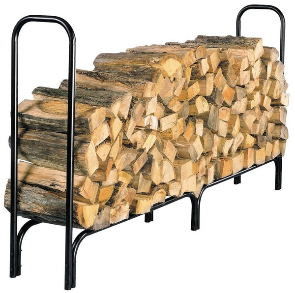 SHELTER SLRXL Extra Large Log Rack, 13 in W, 96 in D, 45 in H, Steel Base, Powder-Coated, Black
