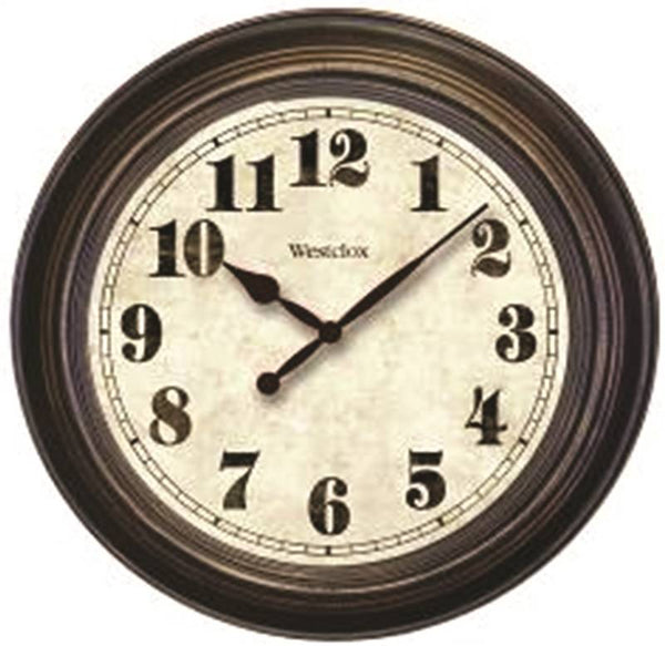 Westclox Classic 32213 Wall Clock, Round, Analog, Brown Frame