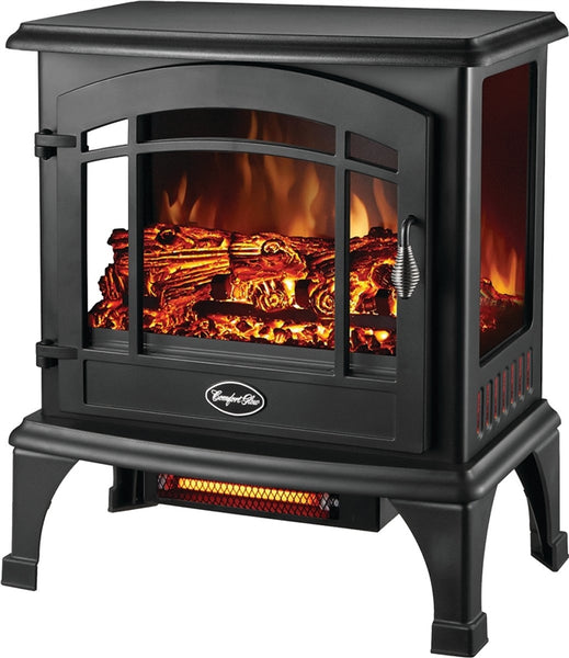 Comfort Glow EQS5140 Electric Stove, 120 V, Thermostat Control, Steel, Black