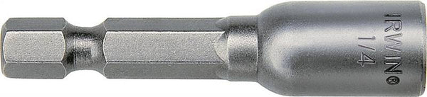 IRWIN 3547121C Nutsetter, 1/4 in Drive, Lobular Drive, 1-7/8 in L, 1/4 in L Shank, Hex Shank