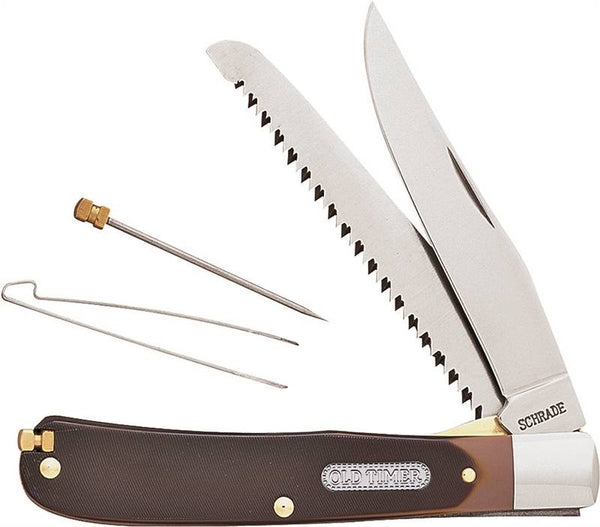 OLD TIMER 97OT Folding Pocket Knife, 3.7 in L Blade, 7Cr17 High Carbon Stainless Steel Blade, 2-Blade