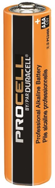 PROCELL PC2400BKD Battery, 1.5 V Battery, 1.12 Ah, AAA Battery, Alkaline, Manganese Dioxide