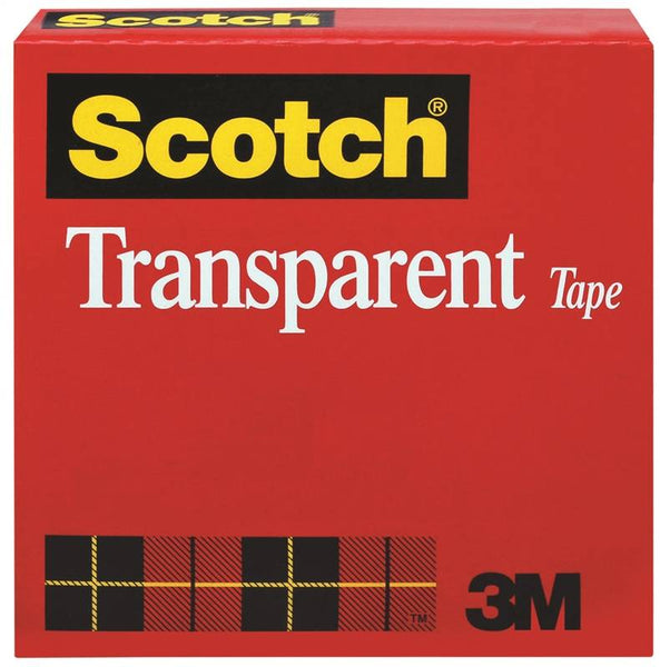 Scotch 600 Packaging Tape, 2592 in L, 1/2 in W, UPVC Backing, Clear