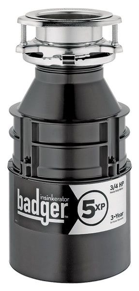 InSinkErator Badger Series 75993 Garbage Disposal, 26 oz Grinding Chamber, 3/4 hp Motor, 120 V, Steel