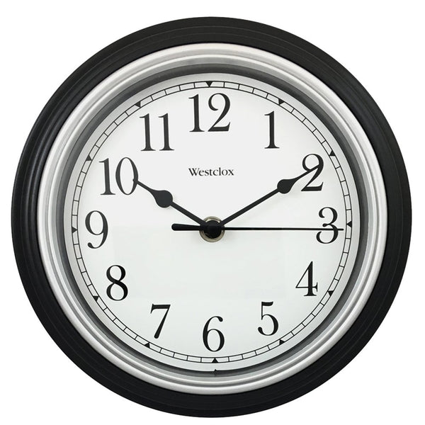 Westclox 46991A Wall Clock, Round, Analog, Plastic Frame, Black Frame