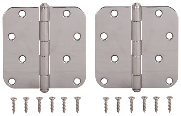 ProSource DH-S606-PS Door Hinge, Stainless Steel, Stainless Steel, Loose Pin, 180 deg Range of Motion, Screw Mounting