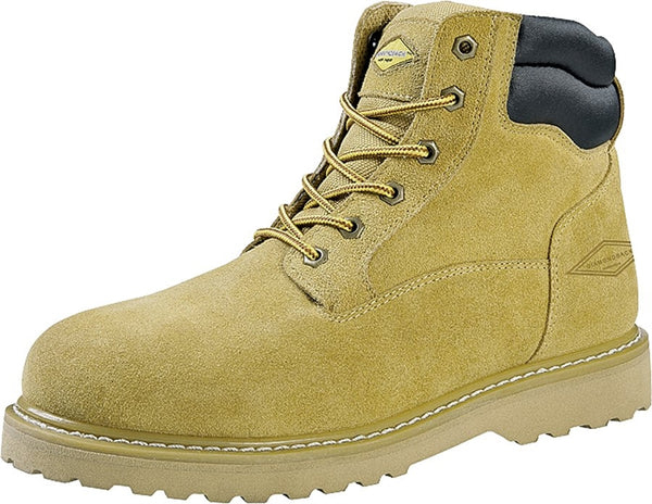 Diamondback 1-9 Work Boots, 9, Medium Shoe Last W, Beige, Suede Leather Upper, Lace-Up Boots Closure, With Lining