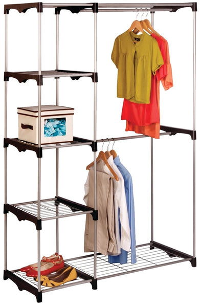 Honey-Can-Do WRD-02124 Free-Standing Closet, 45-1/4 in L, 19.7 in W, Plastic/Steel