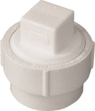 CANPLAS 193704AS Cleanout Body with Threaded Plug, 4 in, Spigot x FNPT, PVC, White