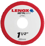 Lenox MetalMax 1972914 Cut-Off Wheel, 1-1/2 in Dia, 3/64 in Thick, 3/8 in Arbor, 40, 50 Grit, Diamond Abrasive