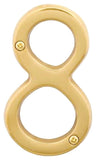 Schlage SC2-3086-605 #8 House Number, Character: 8, 4 in H Character, Brass Character, Solid Brass