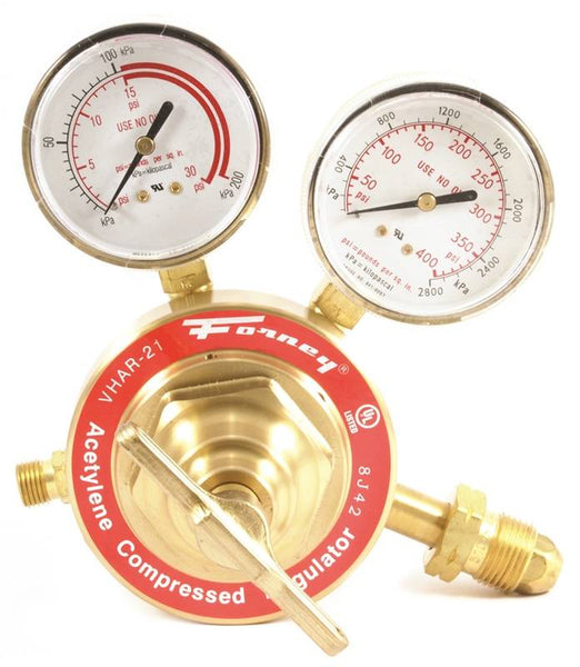 Forney 87101 Acetylene Regulator, 2-1/2 in Connection