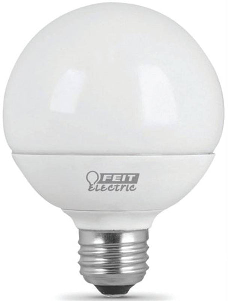 Feit Electric G2560/10KLED/3 LED Lamp, Globe, G25 Lamp, 60 W Equivalent, E26 Lamp Base, White, Warm White Light